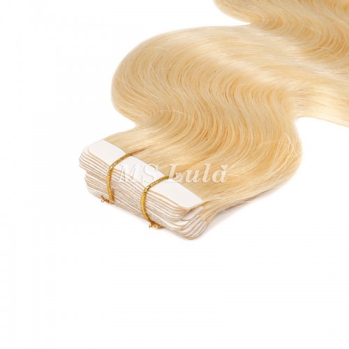 Human Hair #613 Blonde Body Wave Tape In Extensions（20pcs/set） | Human Hair Wig | Lace Front